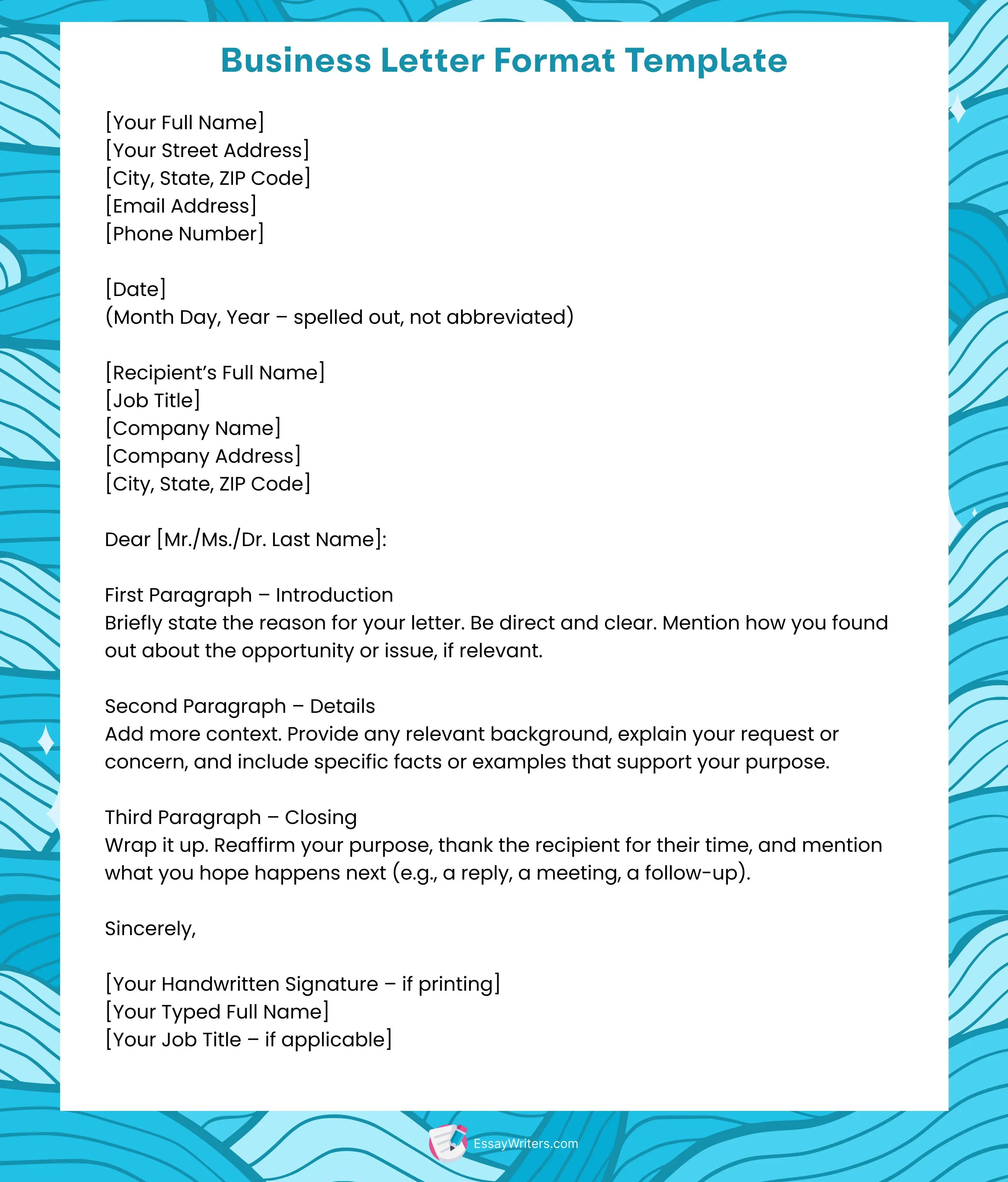 Business Letter Format Template