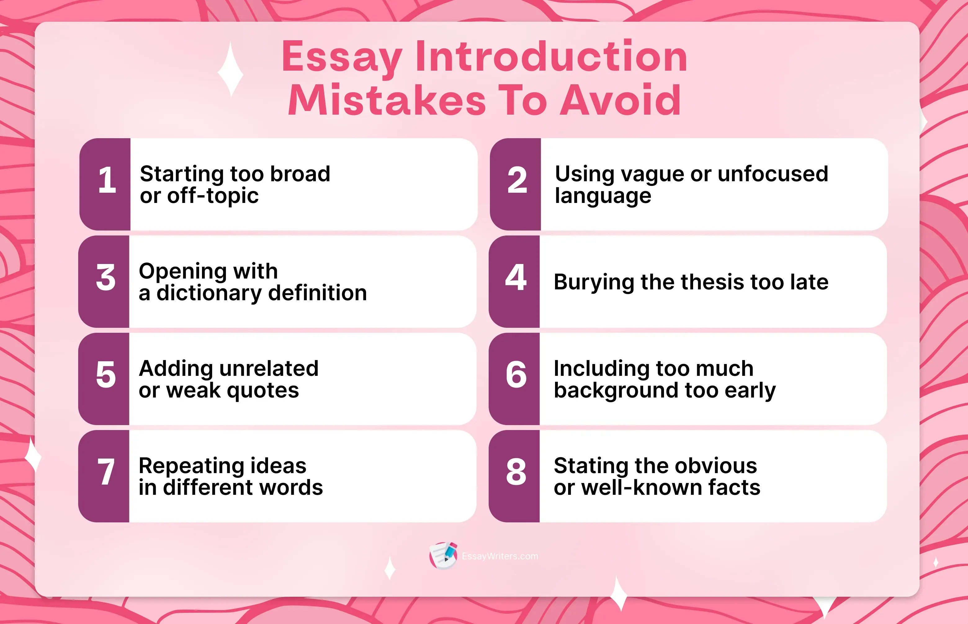 Essay Introduction Mistakes to Avoid