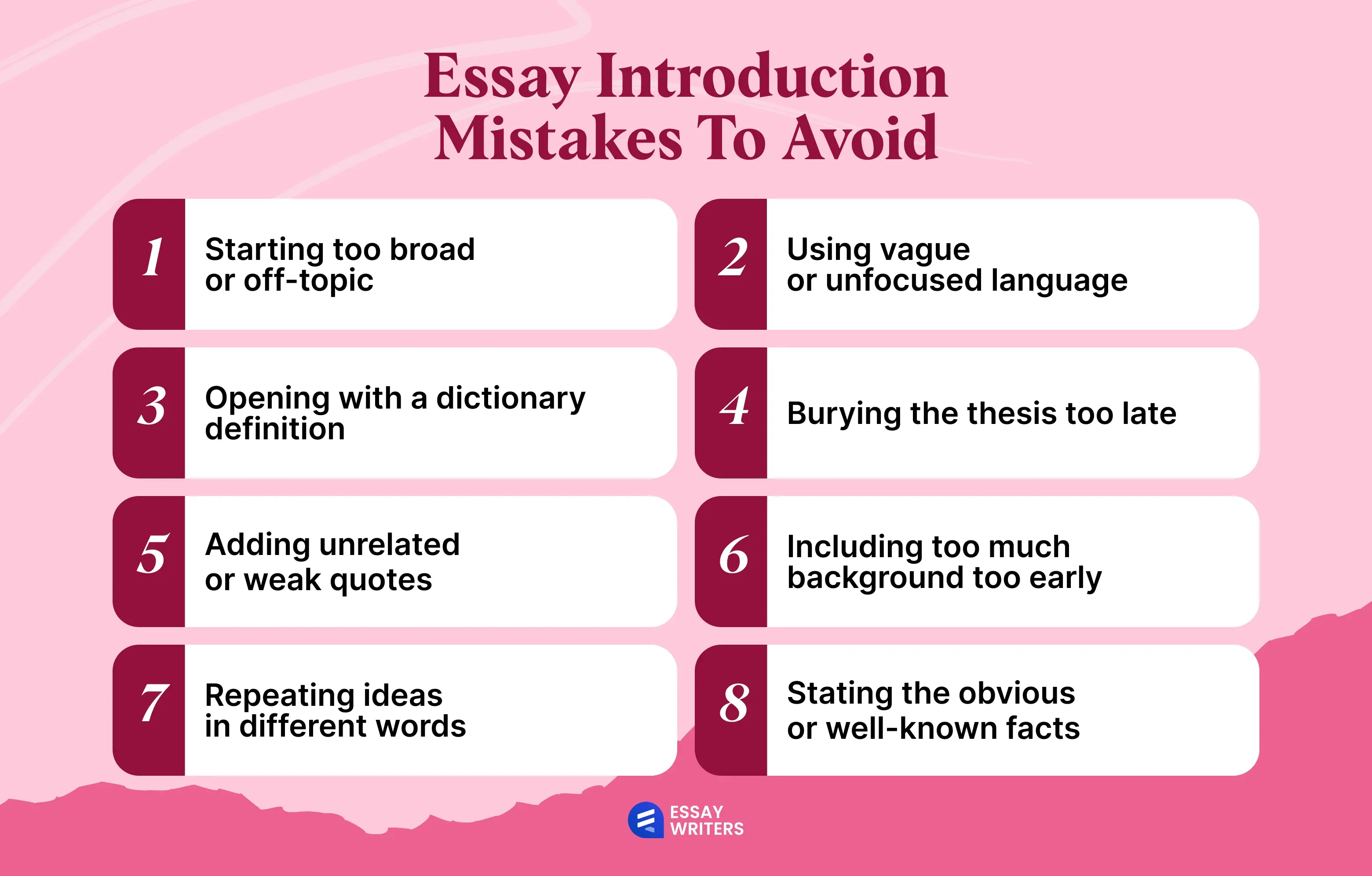 Essay Introduction Mistakes to Avoid